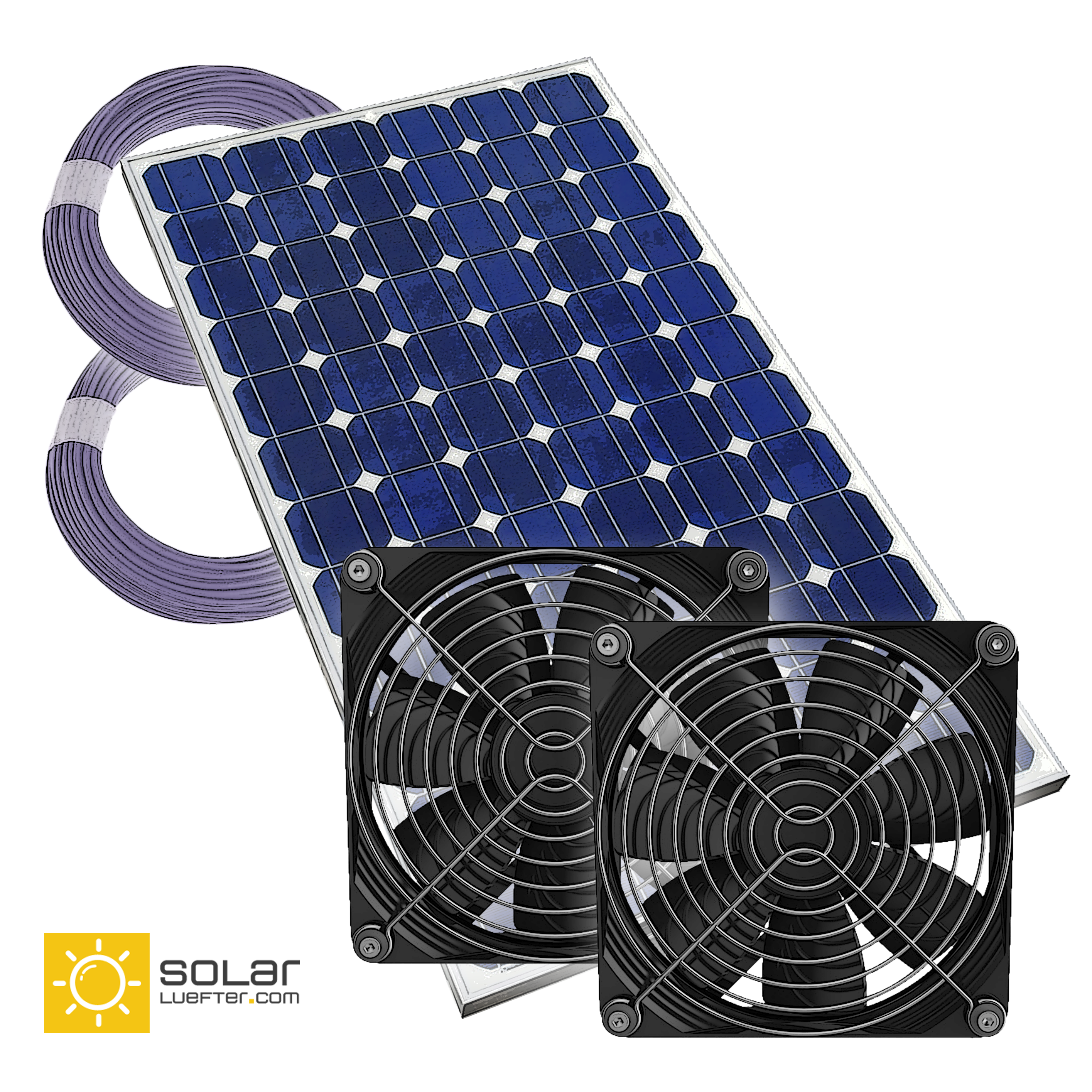 2-fach Solarlüfter -  - SOLAR LÜFTER - Gewächshauslüfter,  solar betriebene Lüfter und mehr